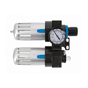 Фильтр‑регулятор с манометром + лубрикатор HT4R875 (1/4″, 90 см³/60 см³, 9 бар)
