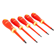 Набор изолированных отверток - 5 шт. (B220‑005, шлиц и Phillips)