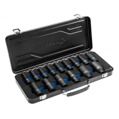 Набор ударных глубоких шестигранных головок 1/2″, 15 шт. в кейсе