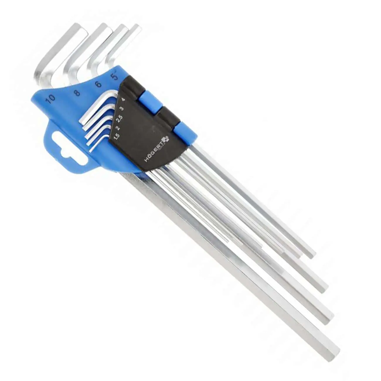 Набор шестигранных экстра длинных Г-образных ключей 1.5-10 мм, CrV, 9 шт