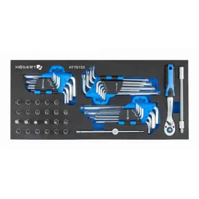 Набор шестигранных ключей, трещетка 1/4″ 53 шт., ложемент EVA