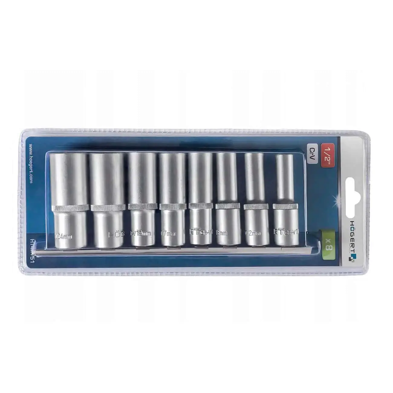 Набор торцевых головок 1/2", 12 шт