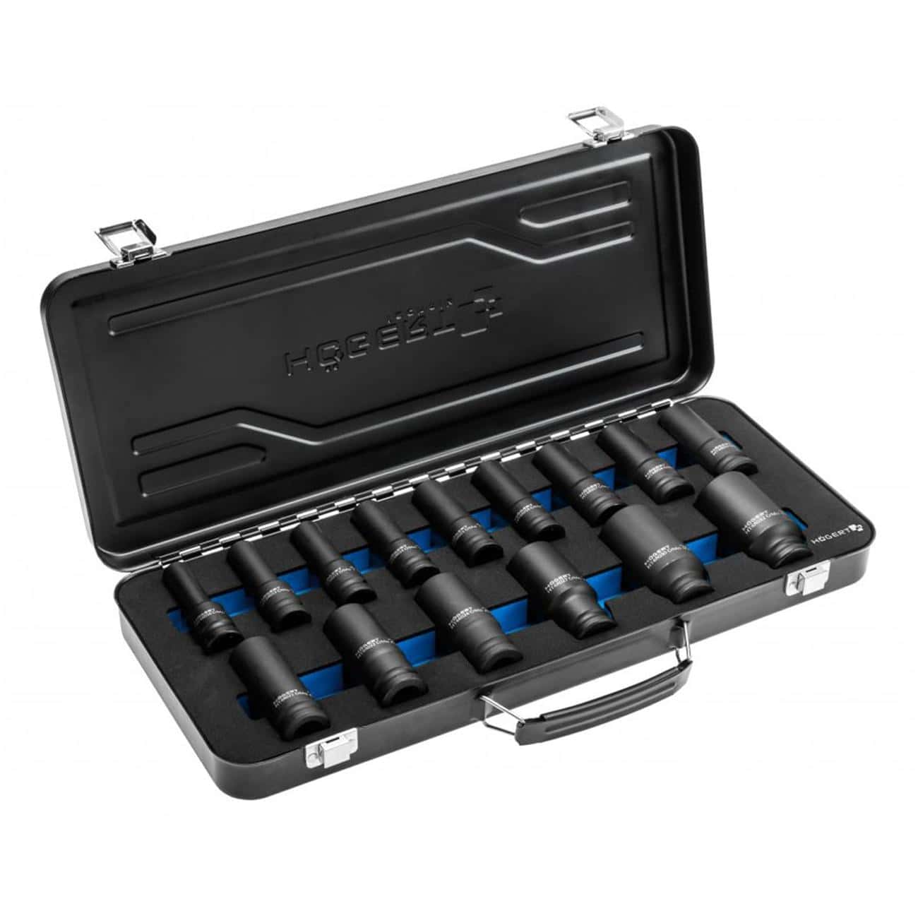 Набор ударных глубоких шестигранных головок 1/2″, 15 шт. в кейсе