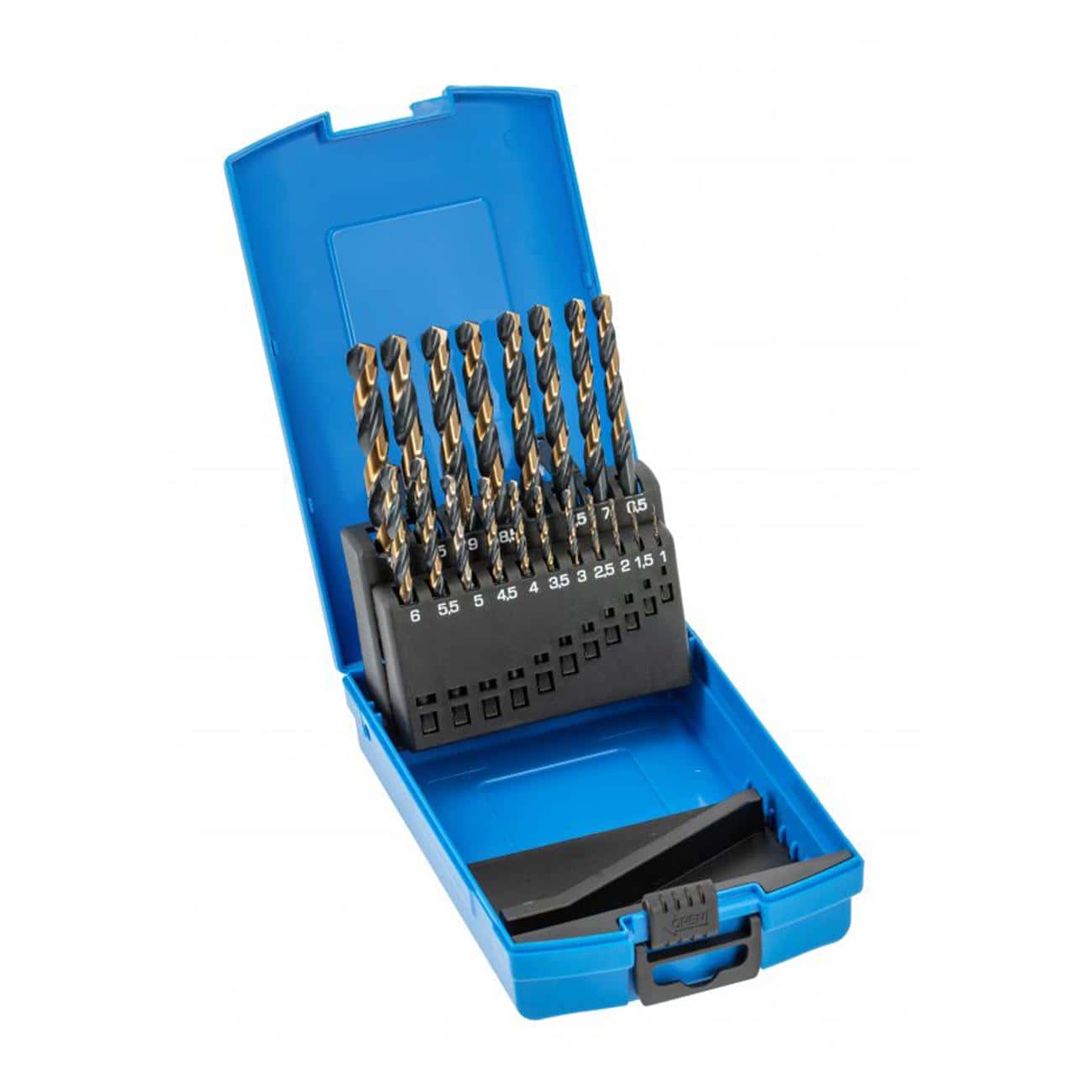 Набор сверл по металлу (19 шт, 1–10 мм, HSS, split‑point)